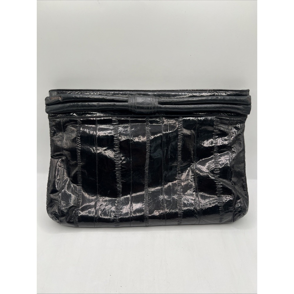 Gianni Bernini Genuine Eel Skin Black Pouch Purse